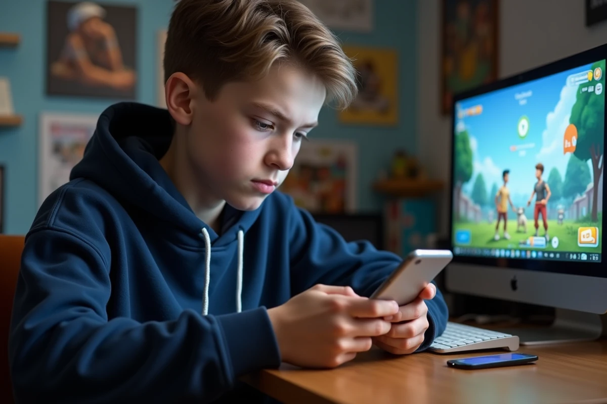 Adolescent qui scanne un QR code Brawl Stars 2026 sur son smartphone dans sa chambre