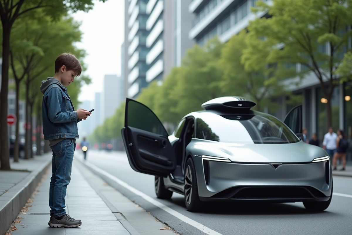 Adolescent regardant son téléphone près d