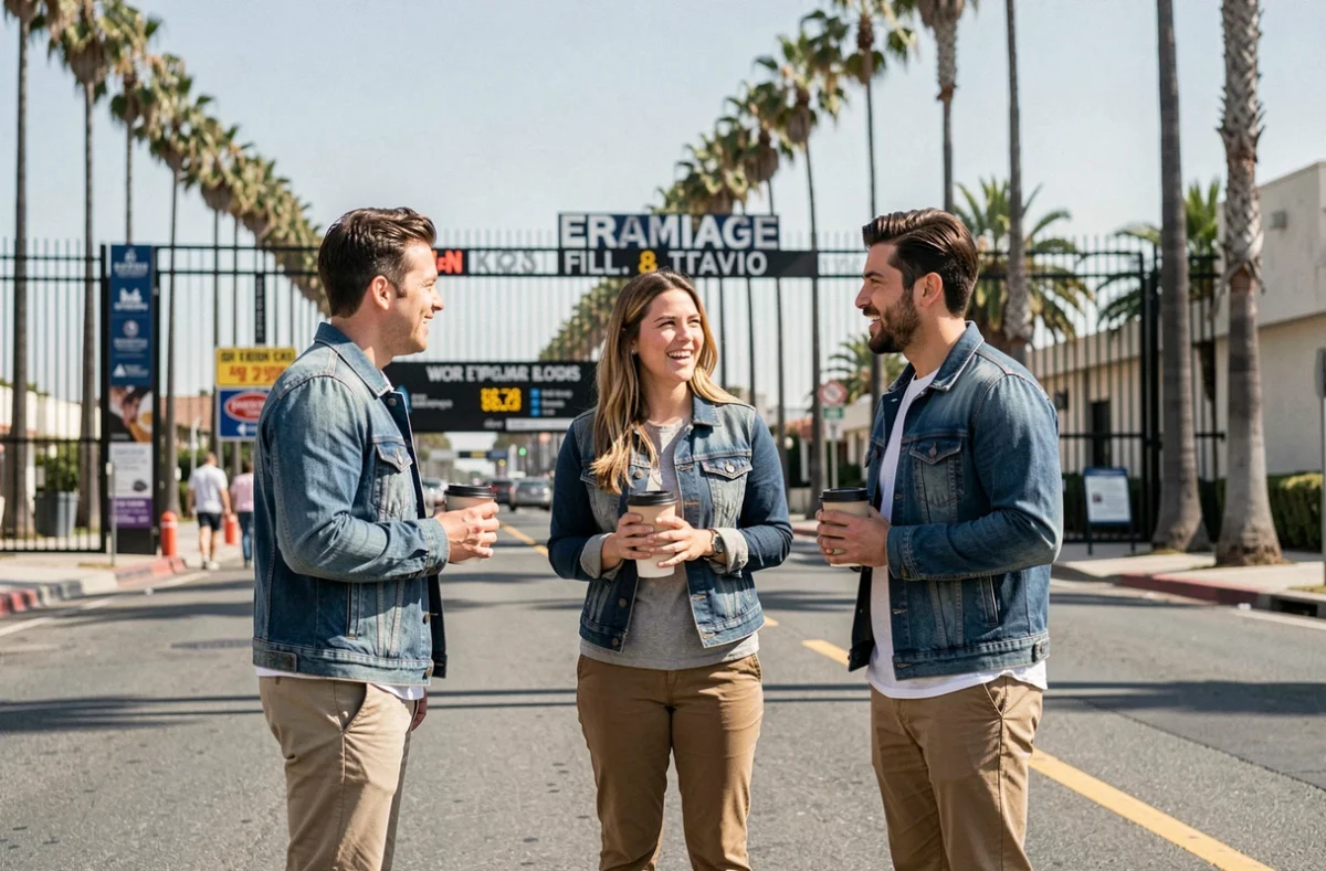 Acteurs et actrices devant un studio de cinéma hollywoodien lors des rumeurs de casting pour Spider-Man 2026