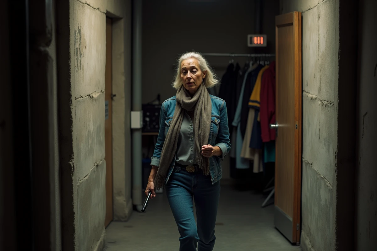 Chanteuse française dans les coulisses en mouvement