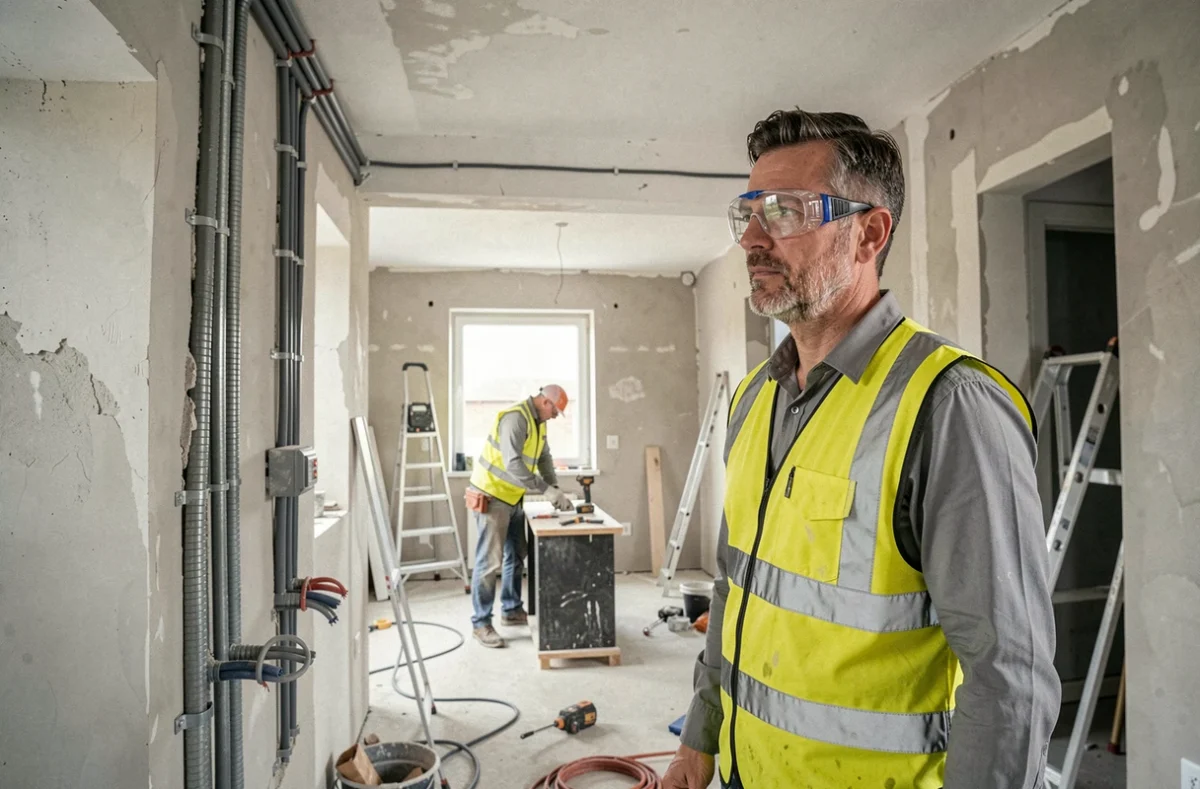 Artisan de D.L.M. Bâtiment supervisant des travaux tous corps d'état incluant la plomberie à Vitry-sur-Seine