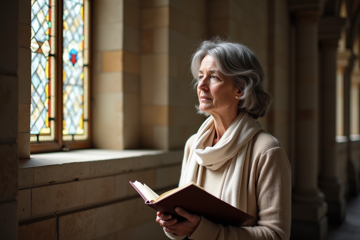 Femme méditant près d