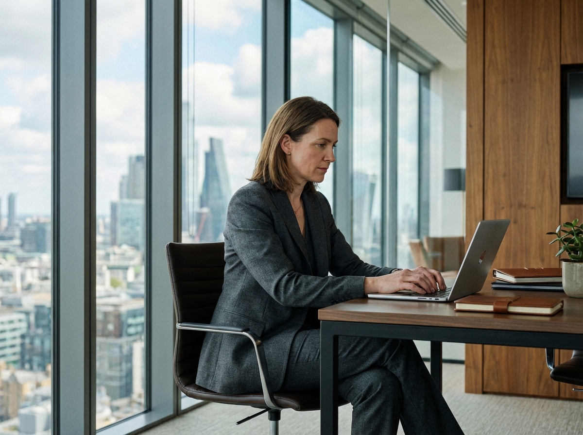 Femme d'affaires confiante dans un bureau moderne