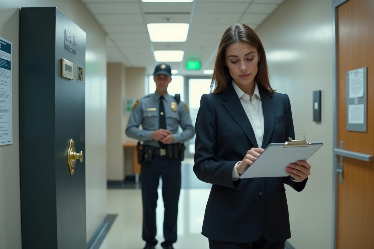 Jeune femme professionnelle vérifiant une liste dans un bureau