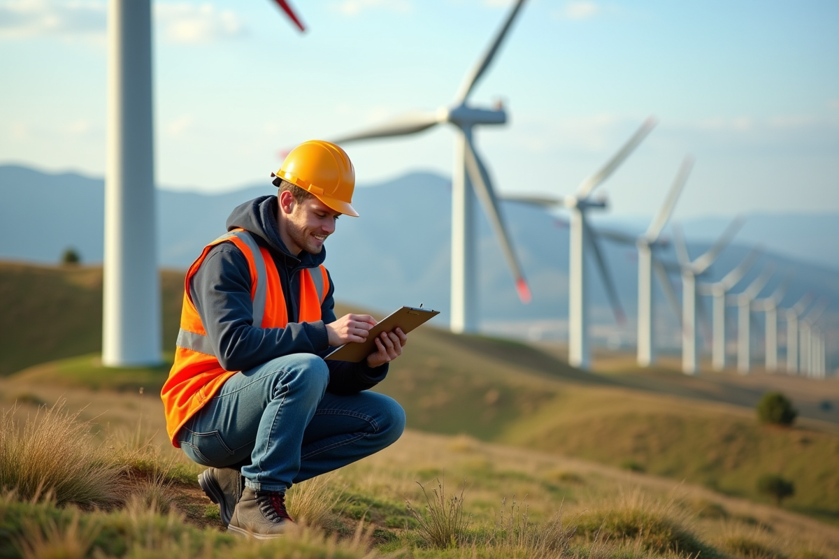 Jeune homme en tenue de travail près d